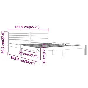 Berkfield Day Bed Solid Wood Pine 160x200 cm King Size White