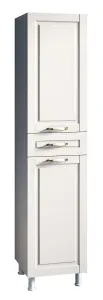 LOUIS 2 Door 1 Drawer Slim Bathroom Cabinet, White