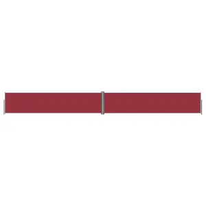 Berkfield Retractable Side Awning Red 140x1200 cm