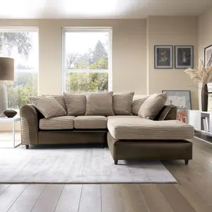 Harvey Right Facing Corner Sofa in Brown