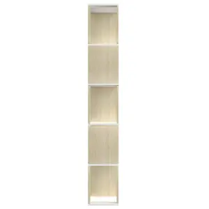 Berkfield Book Cabinet/Room Divider White and Sonoma Oak 80x24x159 cm Engineered Wood