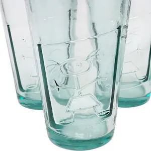 Recycled Glass Creative Entertaining Kitchen Dining Set of 6 Boy & Girl Tumblers 300ml