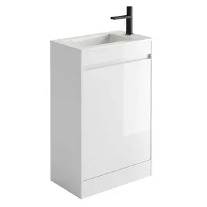 Santiago 540mm Single Bathroom Vanity with Integrated Basin Gloss White