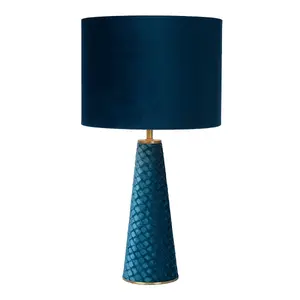 Lucide Extravaganza Velvet Retro Table Lamp 25cm - 1xE27 - Turquoise