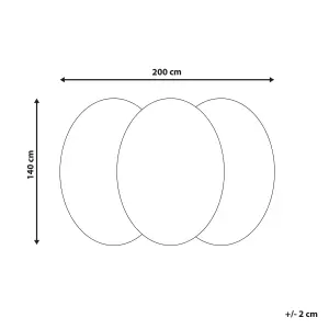 Wool Oval Area Rug 140 x 200 cm White and Graphite Grey ZABOL