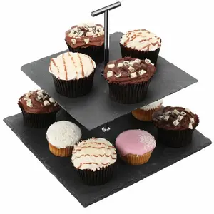 Burrell 23cm 2 Tier Slate Cake Stand