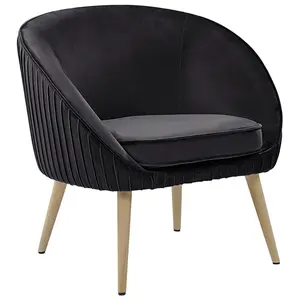 Beliani Modern Armchair TROMSO Velvet Black