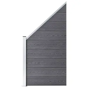 Berkfield WPC Fence Set 2 Square + 1 Slanted 446x186 cm Grey