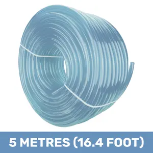 5m clear pvc tubing 12 x 15mm, food grade flexible pipe for water gas or aquarium airline