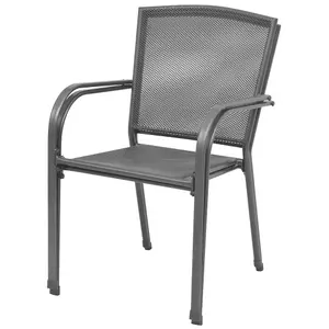 Berkfield Stackable Garden Chairs 2 pcs Steel Grey