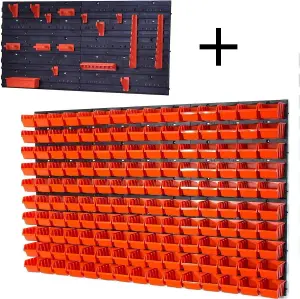 WALL MOUNTED TOOL PEG BOARD SET GARAGE STORAGE BINS WORKSHOP RACK SHED ORGANISER Model 5