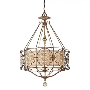 Luminosa Marcella 3 Light Ceiling Pendant British Bronze, E27