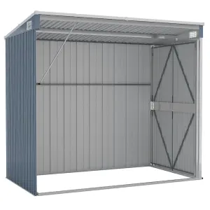 Berkfield Wall-mounted Garden Shed Grey 118x194x178 cm Galvanised Steel