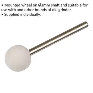 Premium Mounted Die Grinder Wheel - 12mm Head with 3mm Shaft for Air Tools