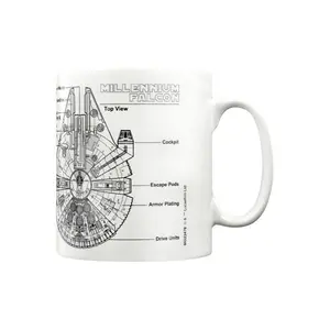 Star Wars Millennium Falcon Sketch Mug White/Black (One Size)