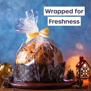 30m Christmas Cellophane Wrap Roll Clear Wrapping Paper for Hampers, Gift Baskets, Presents & Floral Bouquets