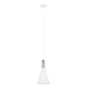 Luminosa Modern Hanging Pendant White, Copper 1 Light , E27