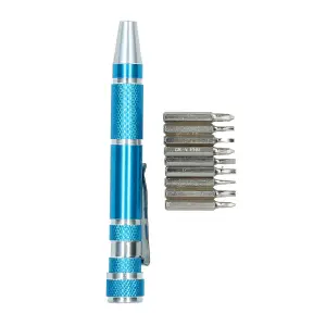 6 in 1 Precision Screwdriver Phillips Slotted Flathead Push Up Design Bit Set SIL249