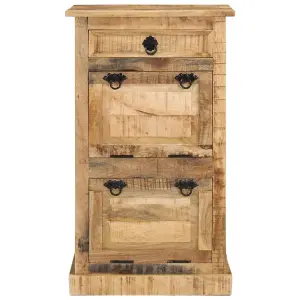 Berkfield 4-Layer Shoe Cabinet with Drawer Solid Rough Mango Wood