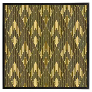 Black & gold striped triangles (Picutre Frame) / 12x12" / Brown