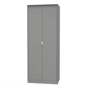 Linear Ready assembled Modern Matt grey Tall Double Wardrobe (H)1970mm (W)740mm (D)530mm