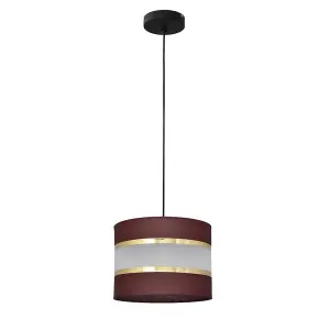 Luminosa Helen Cylindrical Pendant Ceiling Light Brown, Gold, Black 20cm