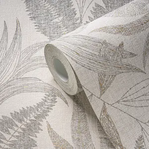 Galerie Welcome Home Bronze Brown Botanical Leaves Wallpaper