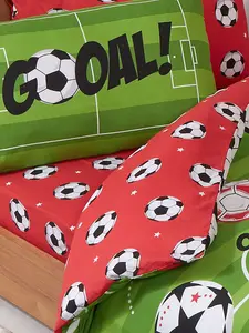 Football Red Junior Duvet Cover and Pillowcase Set