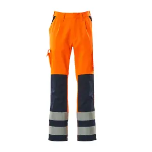 Mascot Safe Compete Olinda Trousers - Hi-Vis Orange/Navy (Hi-Vis Orange/Navy Blue)  (29.5) (Leg Length - Long)