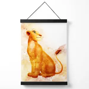 Nala Watercolour Lion King Medium Poster with Black Hanger