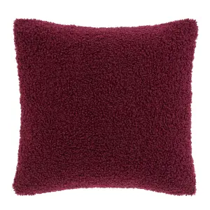 Catherine Lansfield So Soft Velvet Boucle 45x45 cm Cushion Damson