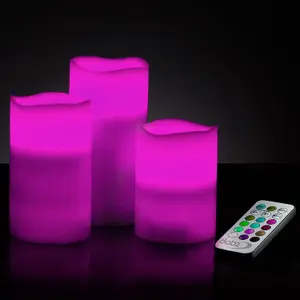 4Pc Colour Changing Led Wax Mood Candles Vanilla Scented Flameless With Remote