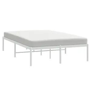 Berkfield Metal Bed Frame White 120x190 cm 4FT Small Double