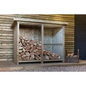 5ft x 3ft (1.5m x 0.89m) Redwood Pressure Treated Double Log Store