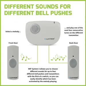 MIP3 - DingDong Battery Operated Portable Door Chime Kit - White