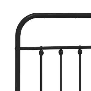 Berkfield Metal Bed Frame with Headboard and Footboard Black 150x200 cm