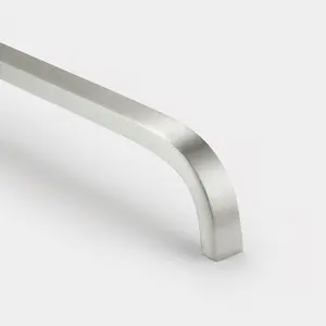 Silver Curved Cabinet D Bar Handle - Solid Brass - Hole Centre 632mm - SE Home