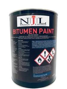 Njl Direct Black Bitumen Paint Concrete, Steel Iron, Weatherproof Waterproof Coating 5L