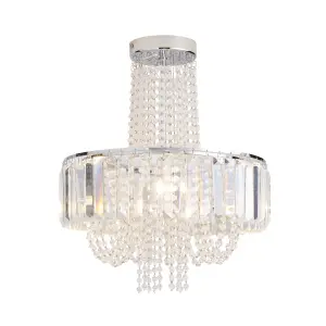 The Lighting Edit Cerro Crystal chrome effect 3 Lamp LED Pendant ceiling light, (Dia)360mm