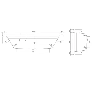 Adelaide White Super-Strong Acrylic Double Ended Straight Bath (L)1700mm (W)700mm