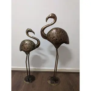 Crane Candle Light 2 Piece Metal Tealight Set