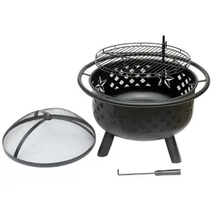 Crossfire 2 in 1 Firepit BBQ Grill with Poker