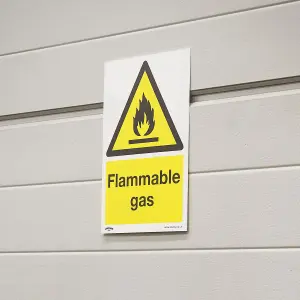 Sealey Warning Safety Sign Flammable Gas Rigid Plastic Pack of 10 Pieces SS59P10