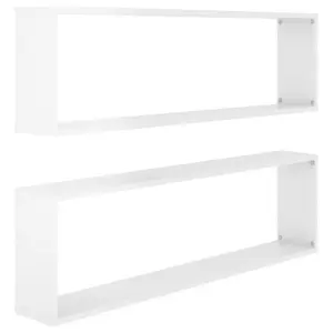 Aycel Cubby Shelf (Set of 2) Gloss White / 30cm H x 100cm W x 15cm D