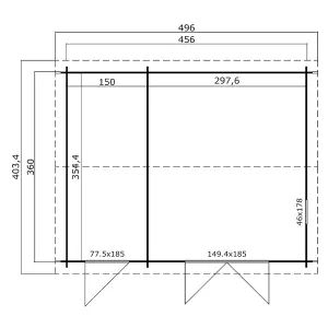 Lasita Osland Carroz 2 Two Room Summer House - 4.6m x 3.6m - Log Cabin with Side Store