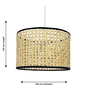 First Choice Lighting Kona Natural Rattan 25 cm Easy Fit Pendant Shades