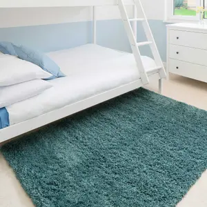 Super Soft Ocean Blue Shaggy Area Rug 80x150cm