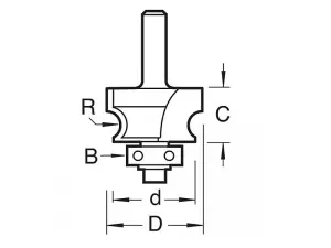 Trend C140 x 1/4 TCT Bearing Guided Corner Bead 3.2mm Radius