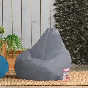 Veeva Kids Indoor Outdoor Bean Bag Gaming Chair Light Grey