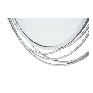 Javin Round Metal Swirl Framed Wall Mounted Accent Mirror Silver